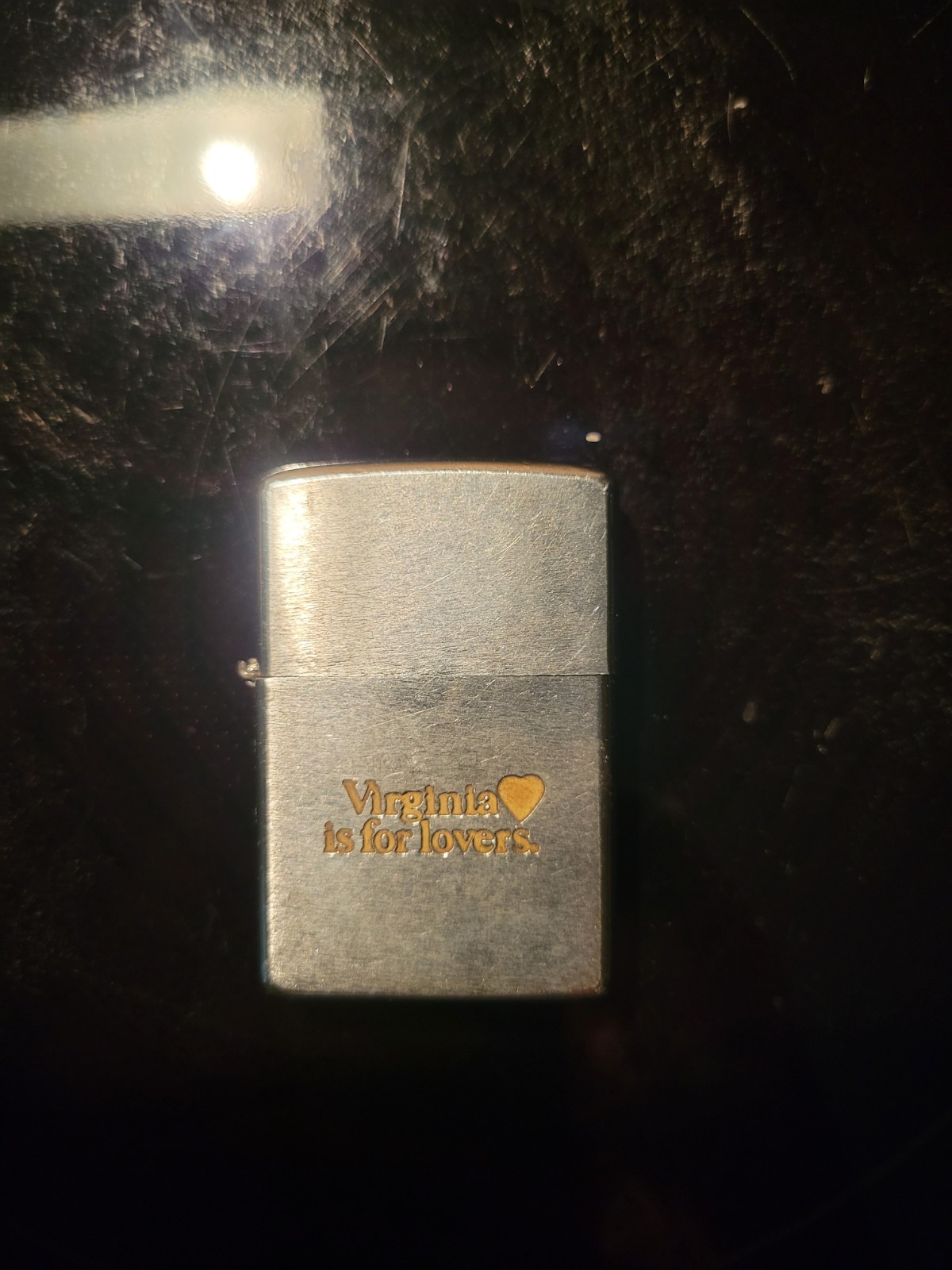 Vintage 1975 Zippo Slim Virginia Is For Lovers Chrome Advertising Lighter USA-EL