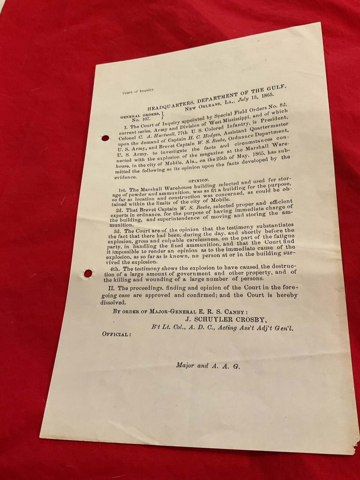 305 C. W.Mobile Alabama Ordnance Disaster 1865 Investigation Order Explosion r6