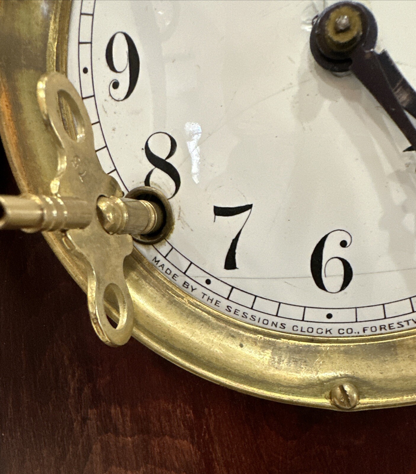 USA Made Sessions Clock Key, See Photos Of Movements and Faces.