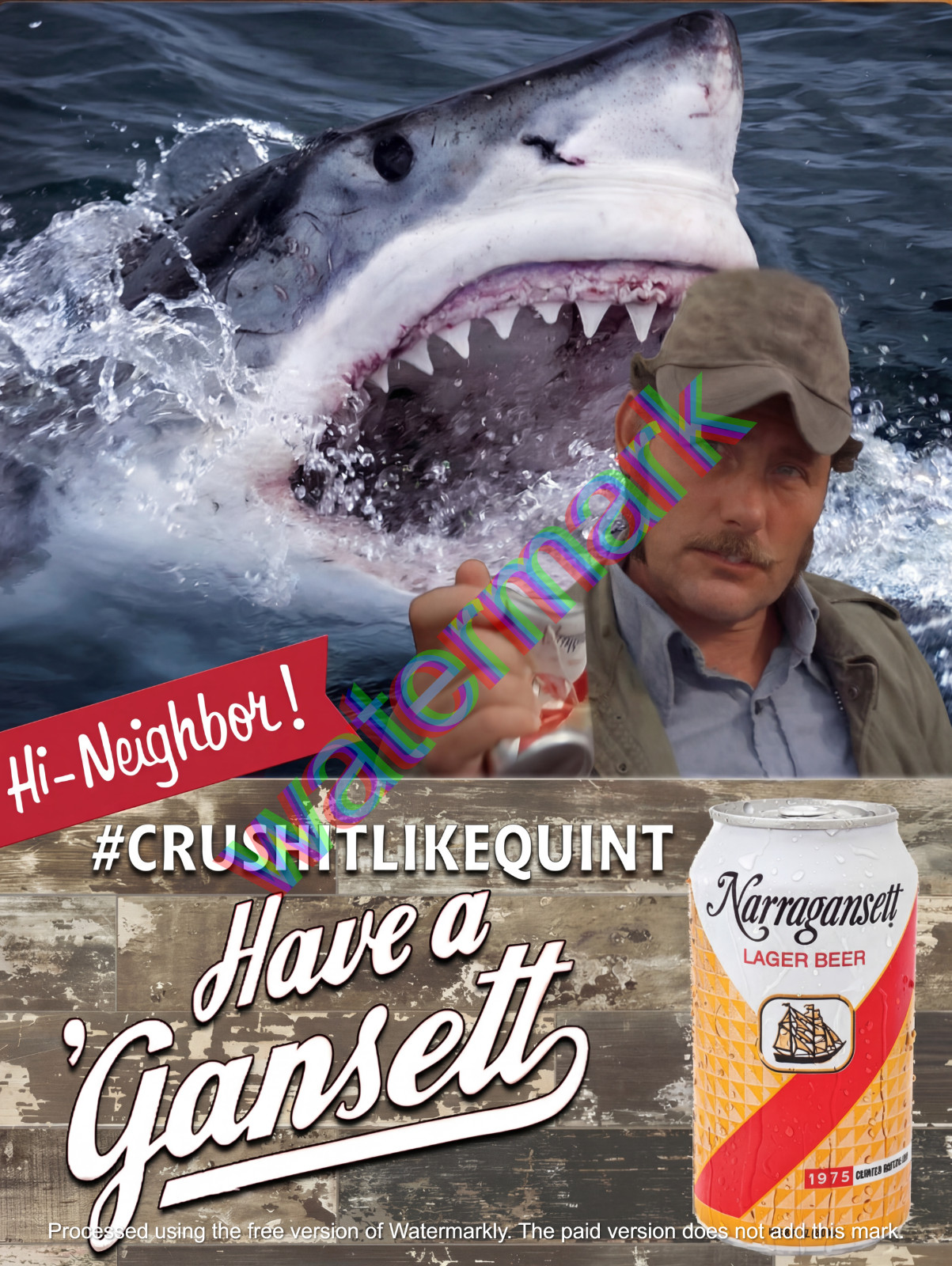 Narragansett Lager Beer Hi Neighbor  Metal Sign 9\