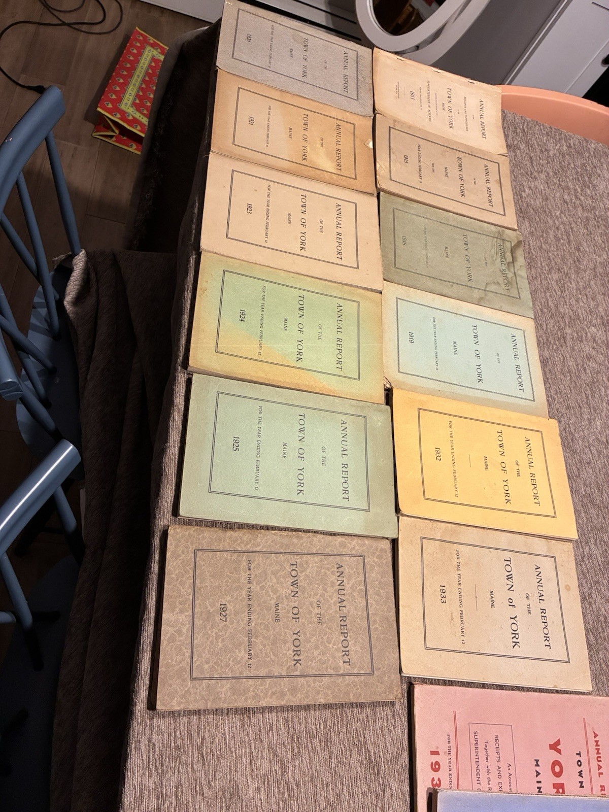 Antique Town of York Maine Annual Reports 1911-1939 Kittery Genealogy Ephemera