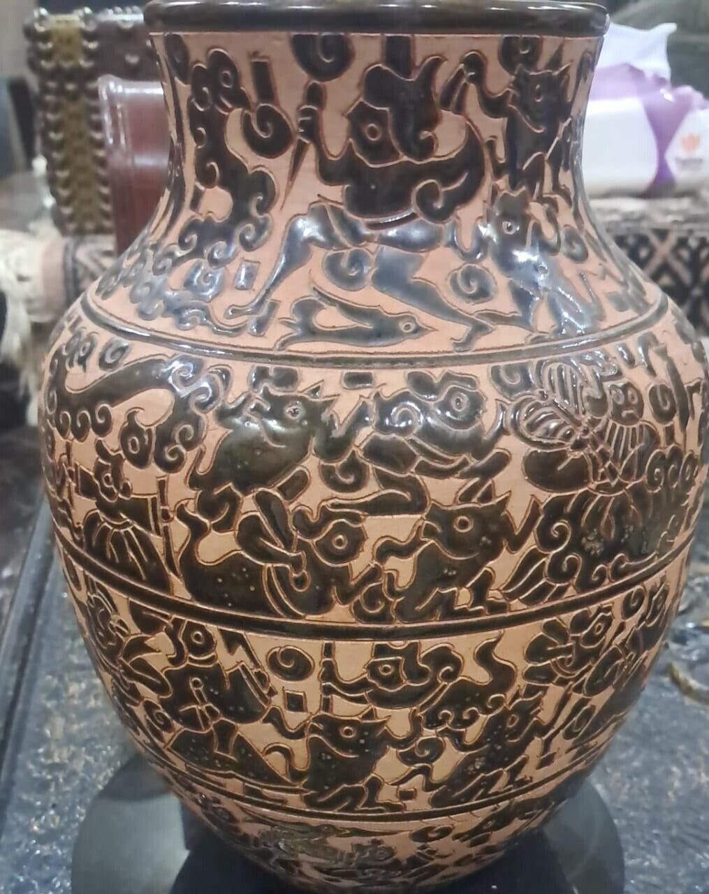 Antique Hand-Painted Iranian Vase - Exquisite Persian Art, Unique Collectible