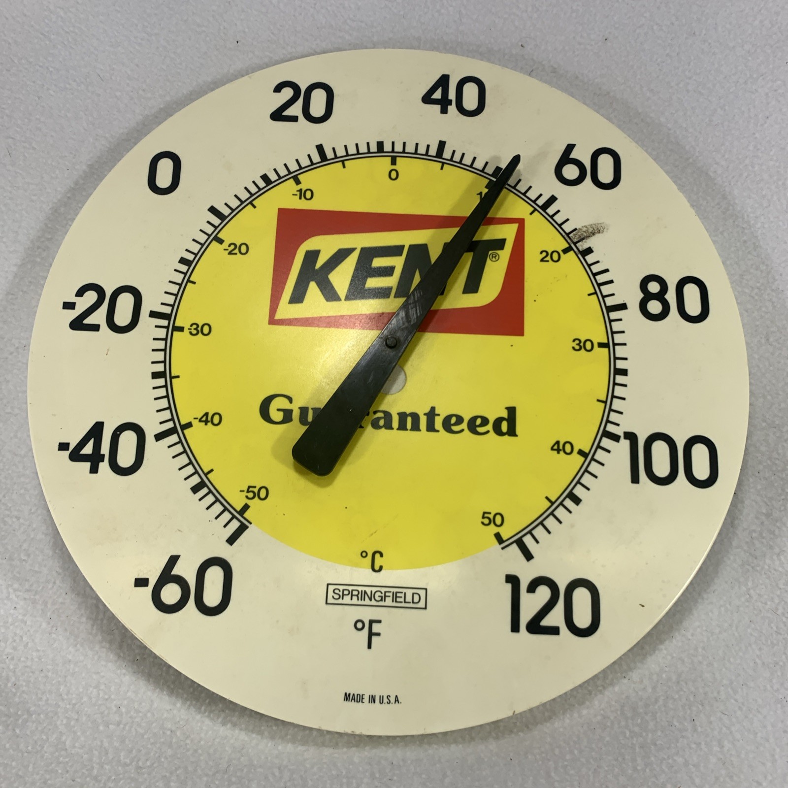 Vintage Kent Feeds Seeds Plastic Outdoor Thermometer 12”