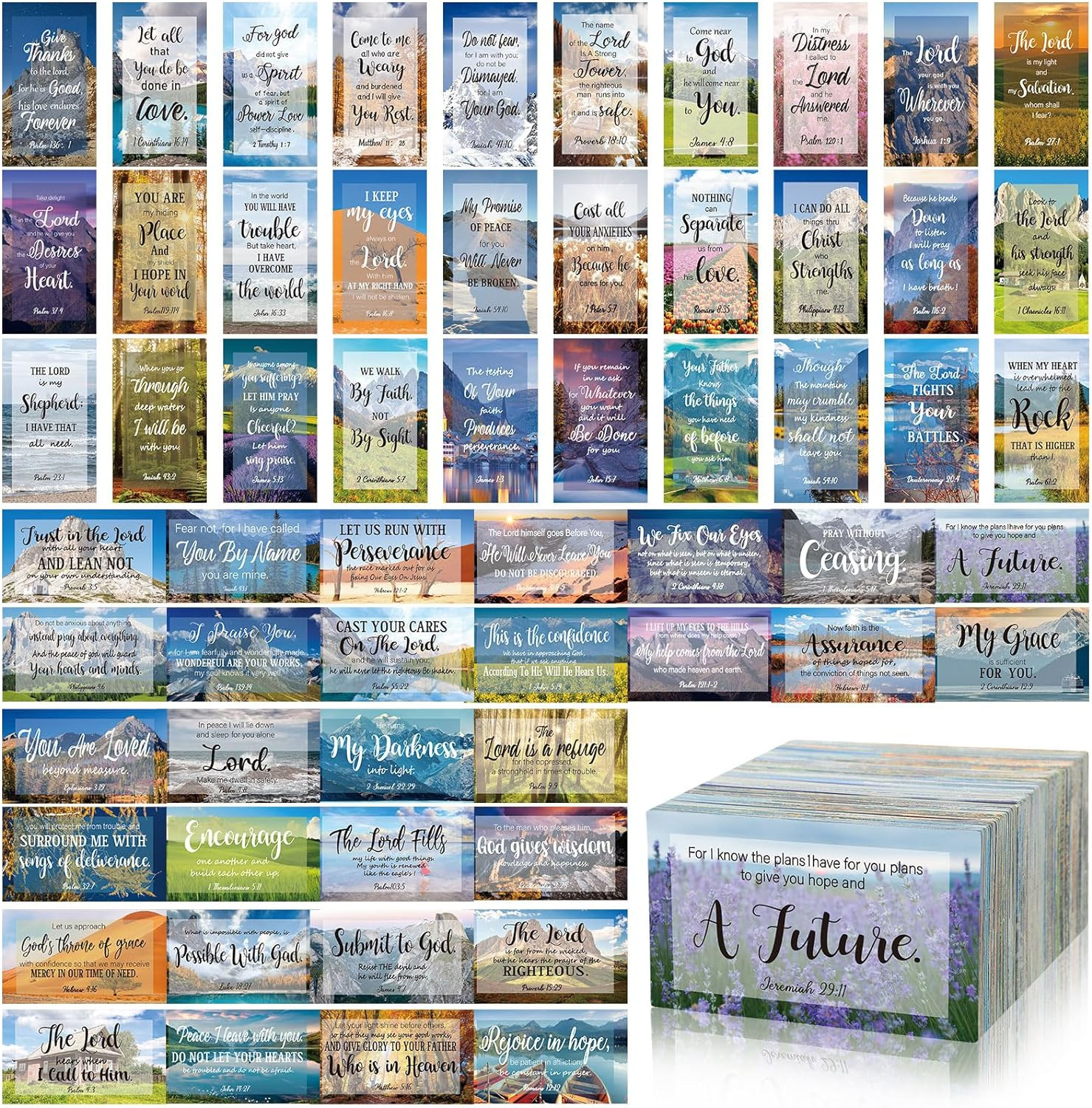 240 Pcs Bible Verse Cards Bulk with Full Scripture, Vintage Style