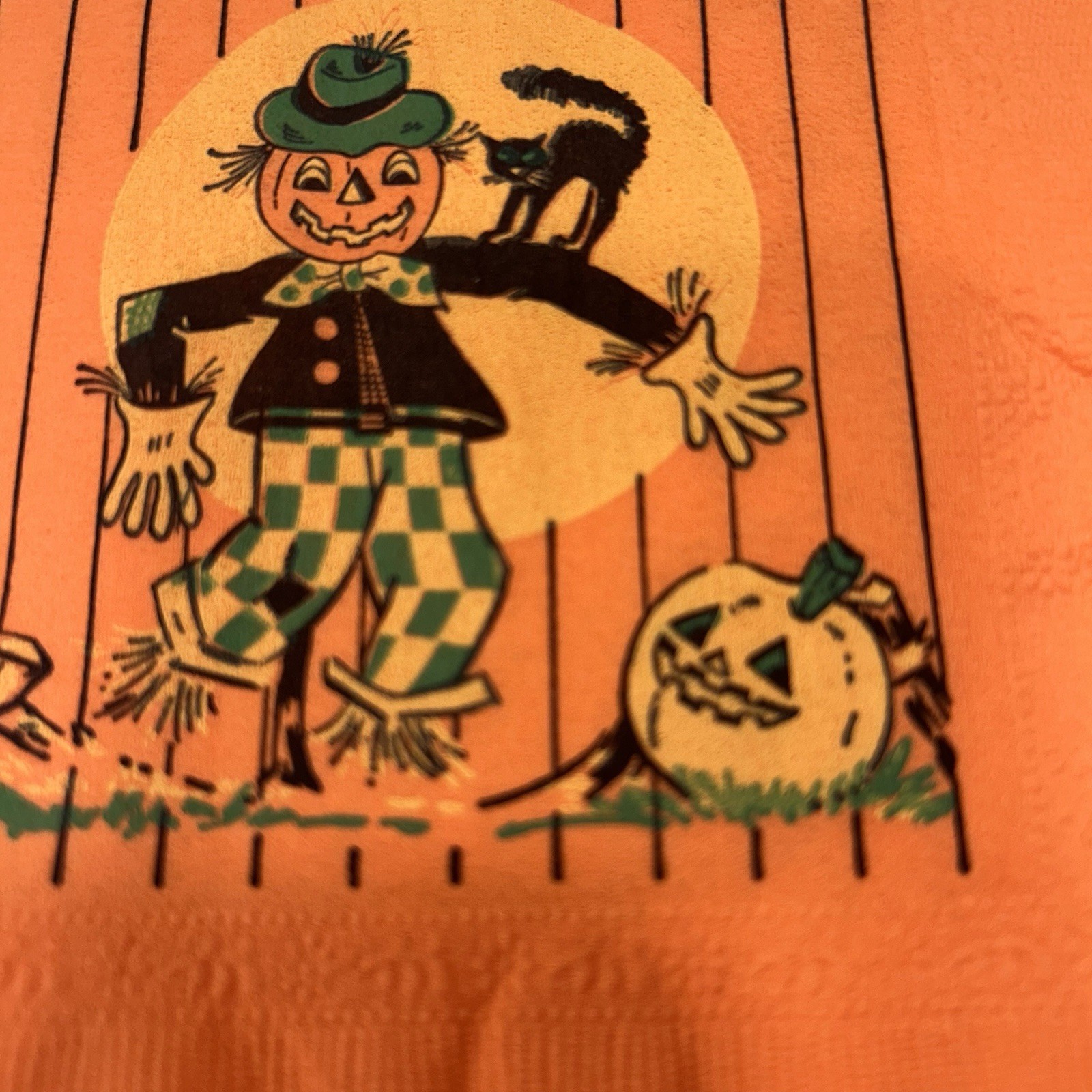 Lot of 3 Vintage MCM  Reed Halloween Paper Party Napkins Scarecrow & Black Cat