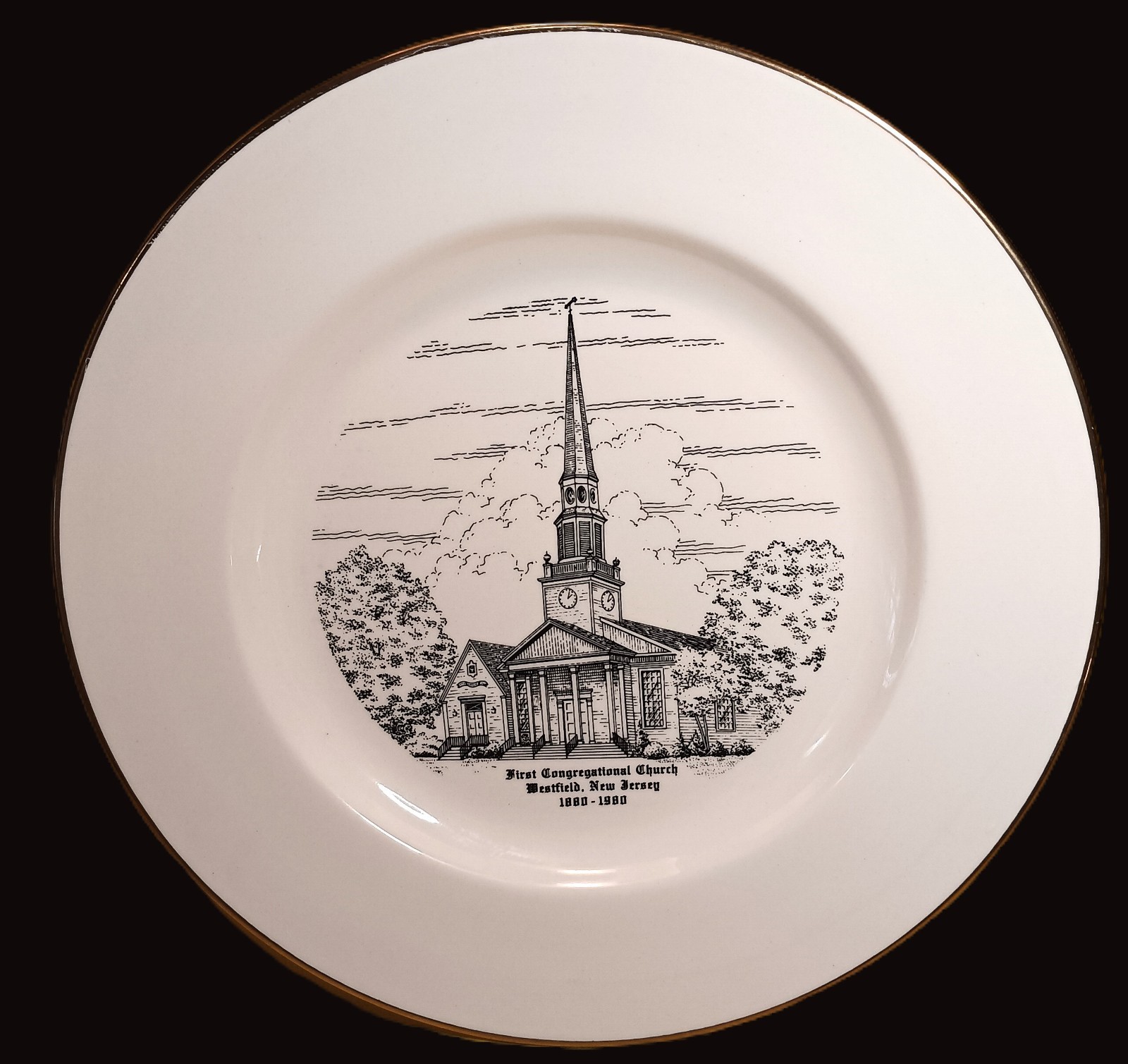 Vintage 1880-1980 First Congressional Church Plate 10 Inch - Westfield, New Jers