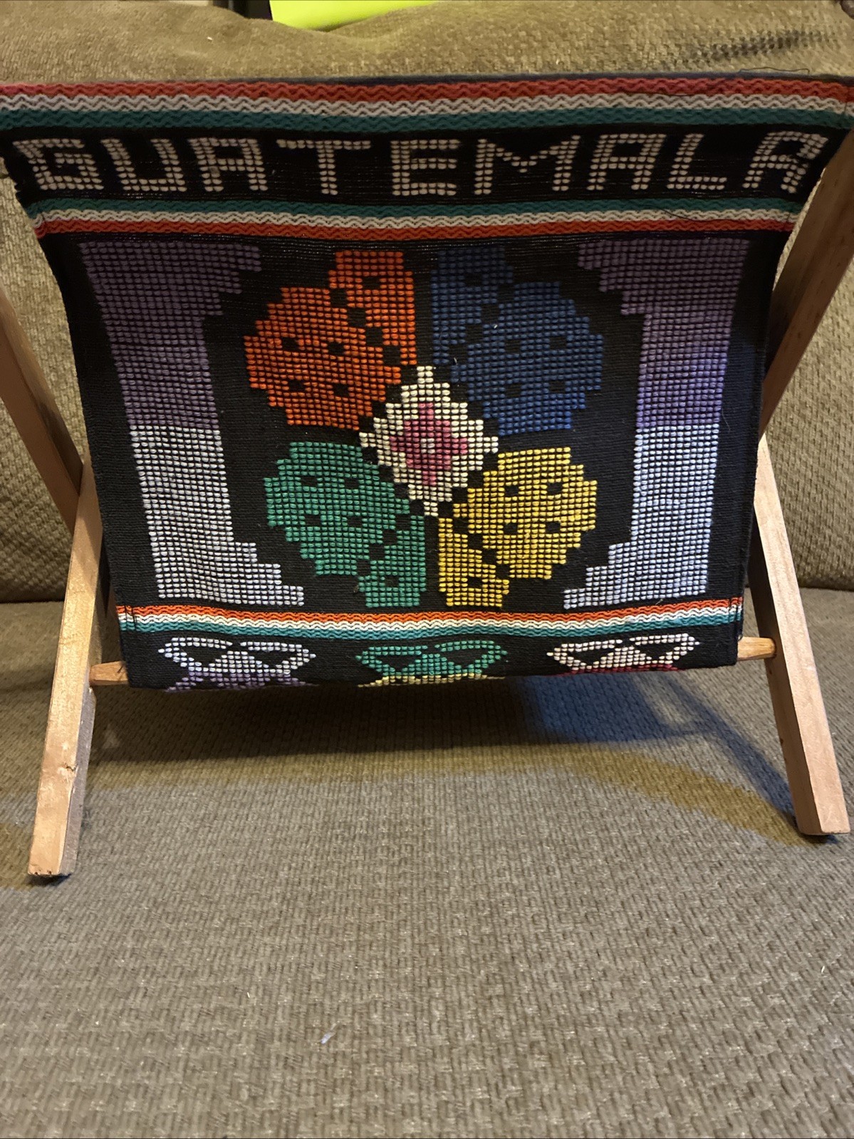 RARE Guatemalan Mayan Handwoven Quetzal Flower Collapsible Storage 15 x 13 x 11\ RARE Guatemalan Mayan Handwoven Quetzal Flower Collapsible Storage 15 x 13 x 11\