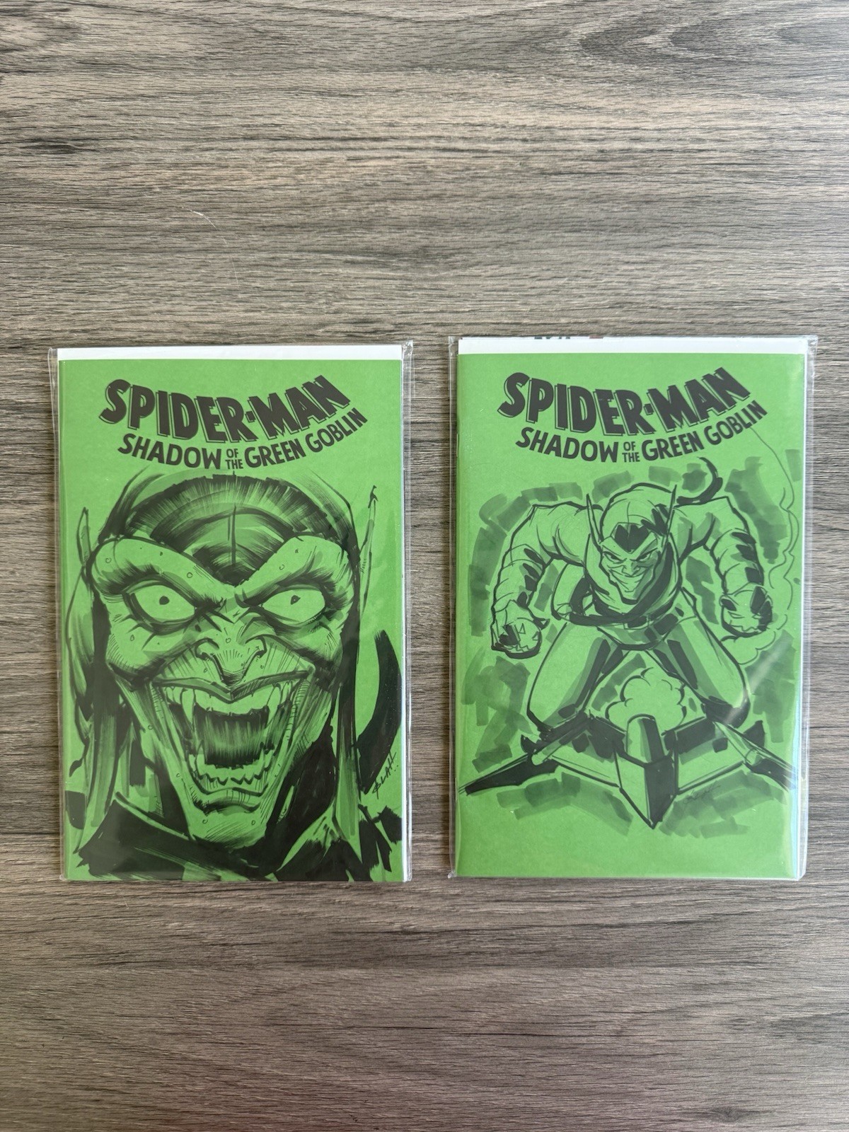 Original RARE Brian Lacy Green Goblin Sketches Art Comic lot of 2 SPIDER-MAN