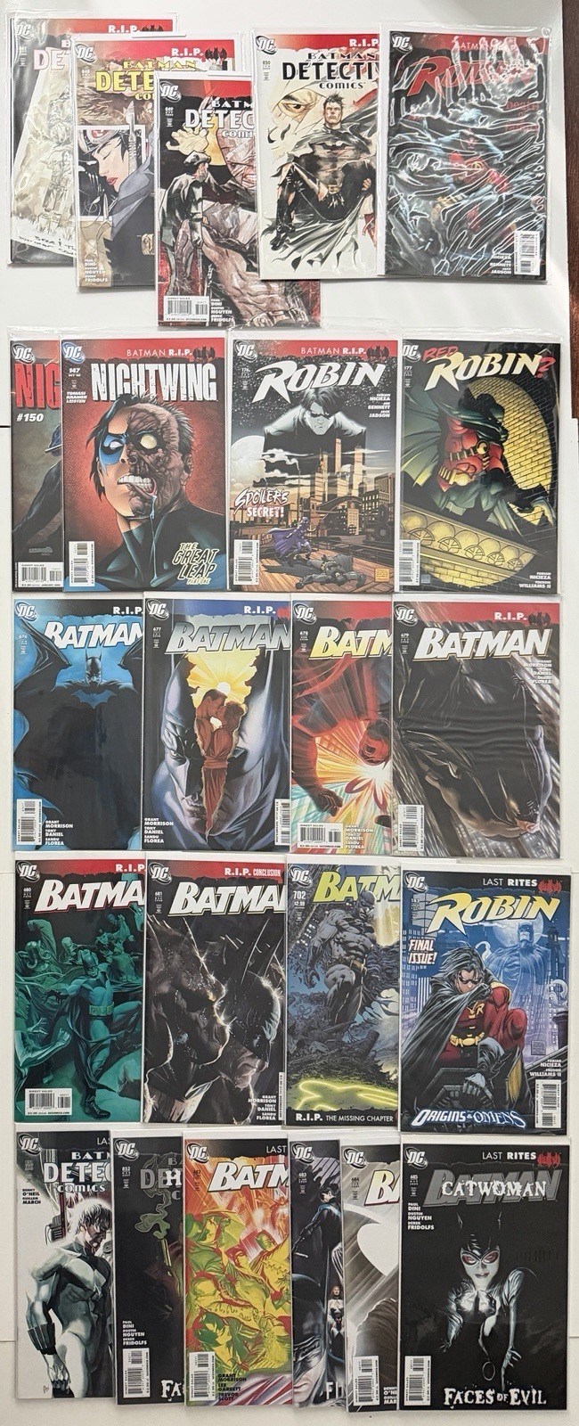 BATMAN 676-685 Hush RIP Last Rites Detective 847-852 Nightwing Robin Huge Lot BATMAN 676-685 Hush RIP Last Rites Detective 847-852 Nightwing Robin Huge Lot