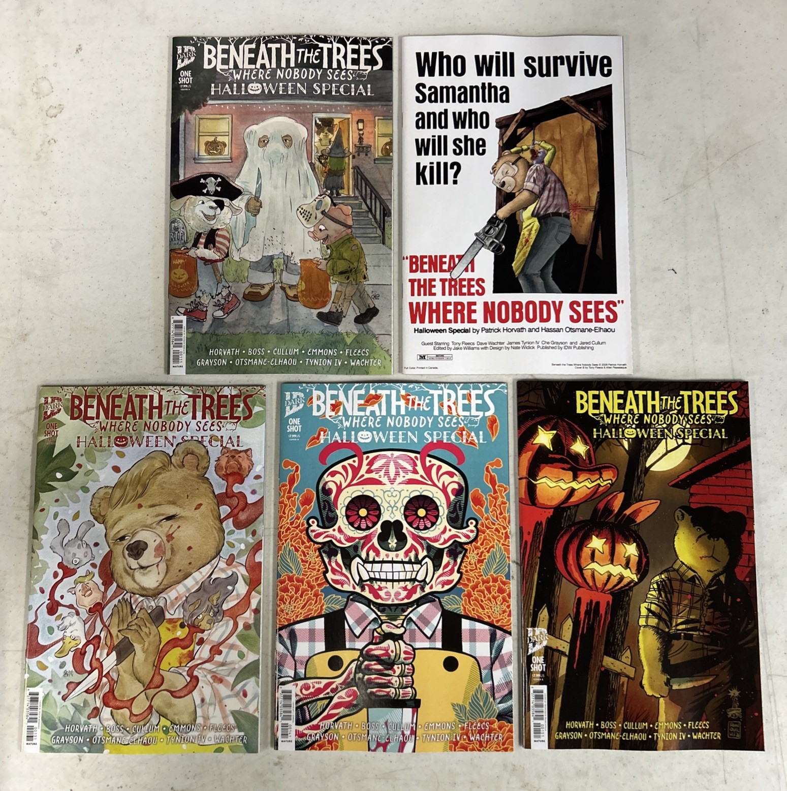 Beneath the Trees Where Nobody Sees Halloween Special #1 5 Cover Bundle / Lot