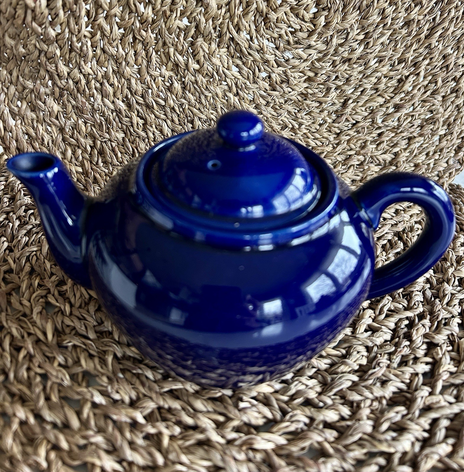 Teapot 18oz Vintage Cobalt Blue