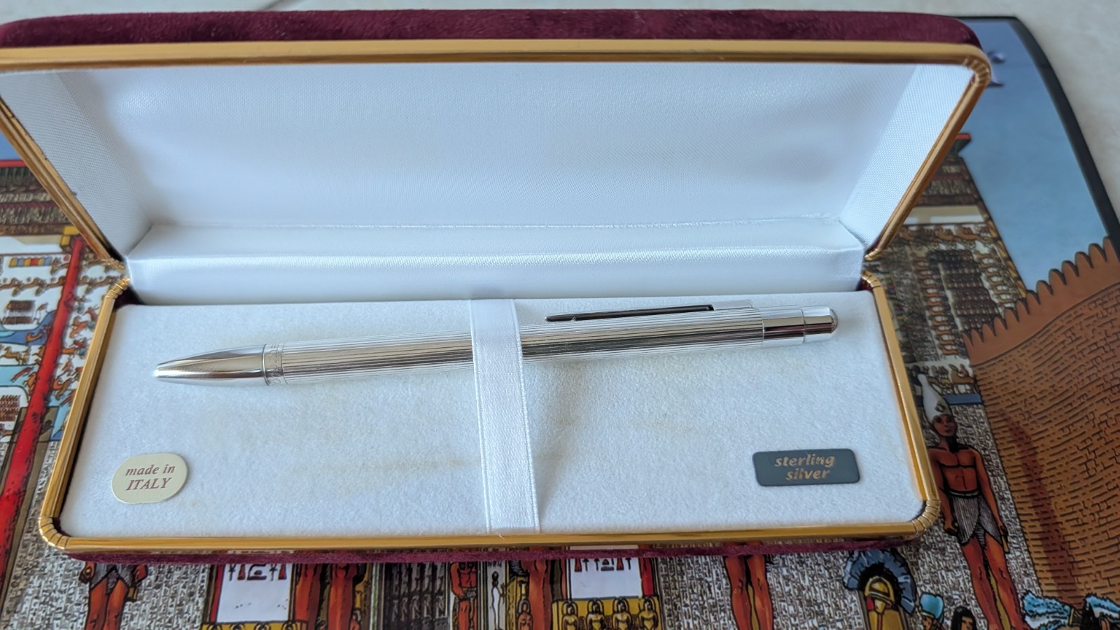 Settelaghi Sterling 925 Silver Ballpoint Pen Box Made In Italy Mint Settelaghi Sterling 925 Silver Ballpoint Pen Box Made In Italy Mint