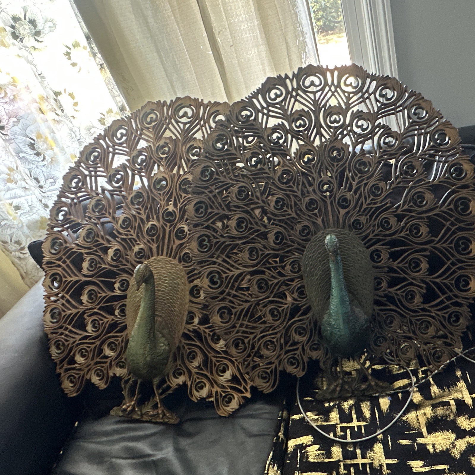 Rare 1960s MCM Burwood Peacock Wall Decor Set of 2