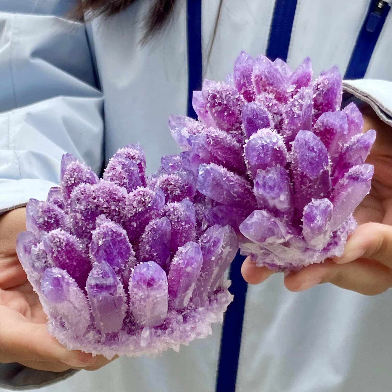 1.53LB Natural best purple crystal ore cluster flower healing specimen