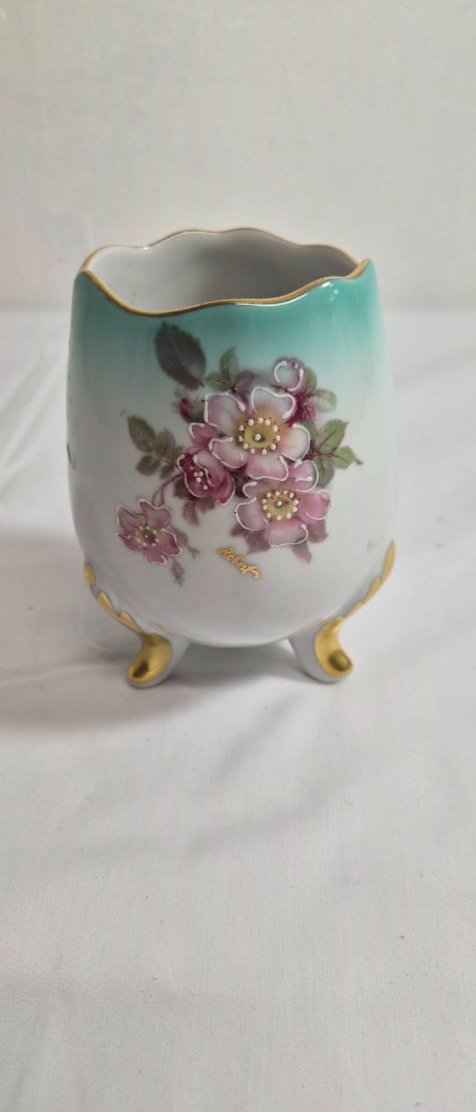 Vintage German Imperial hand decorated footed 