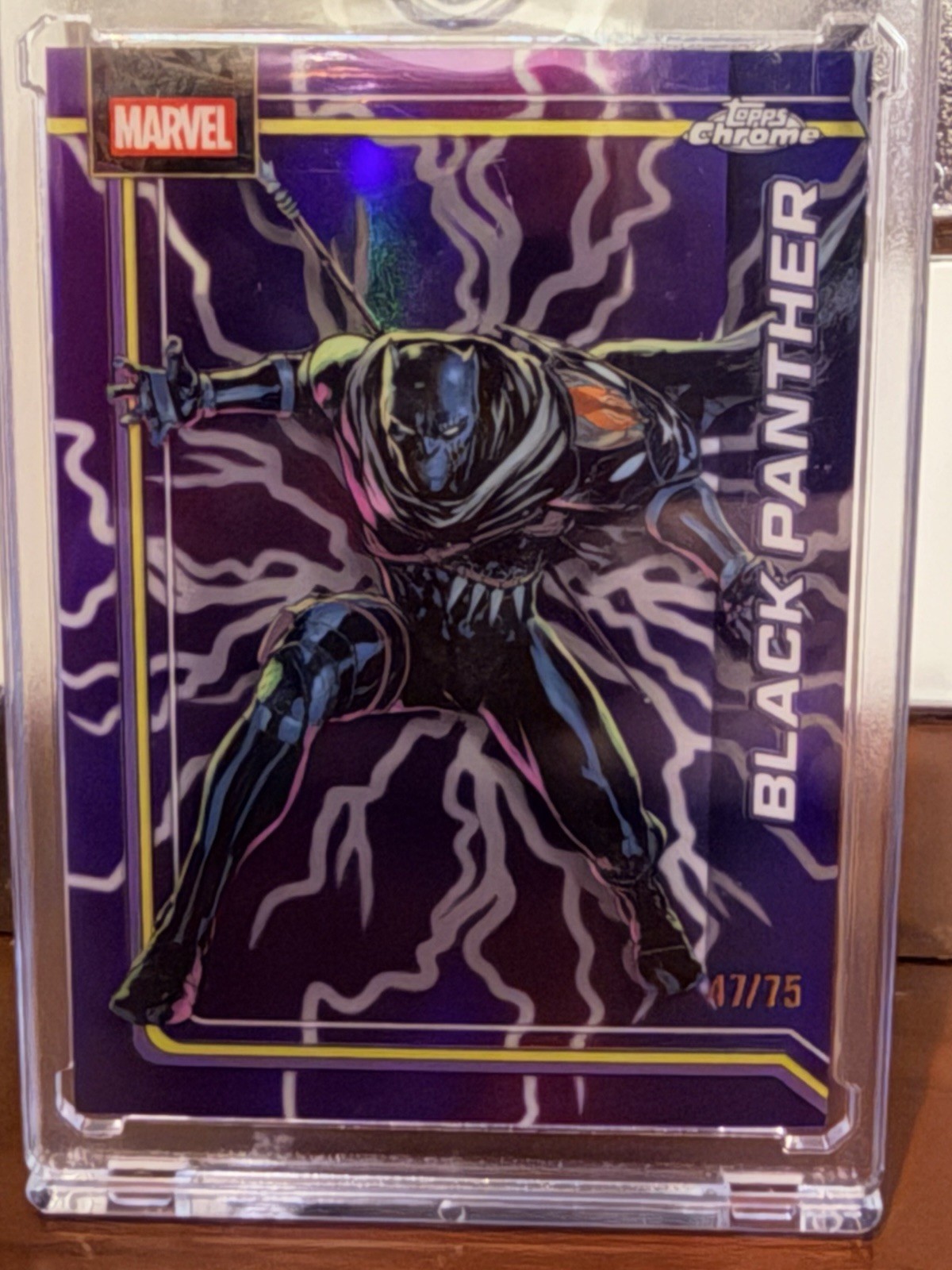 2026 Topps Chrome Marvel Black Panther Purple Lightning Refractor /75