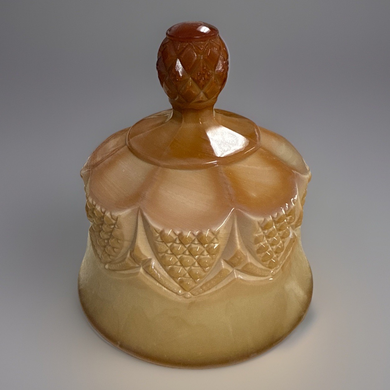 Vintage Pre-logo Fenton Chocolate Slag Glass Butter/Cheese Dish Lid Only