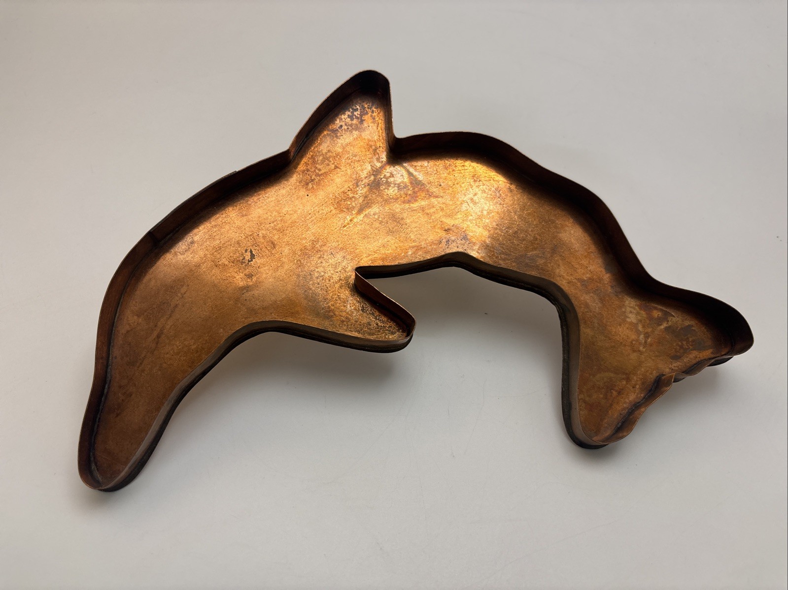 *RARE* HUGE 10”Vintage Michael Bonne Jumping Dolphin Cookie Cutter Copper