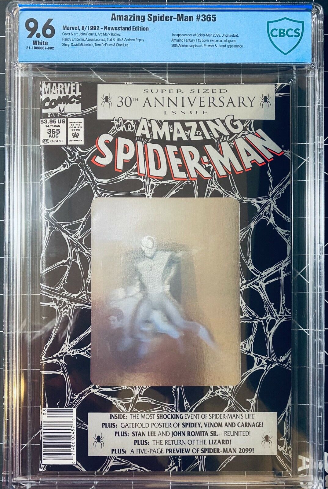 Amazing Spider-Man #365 CBCS 9.6 Newsstand Ed. (1st Spider-man 2099) Modern Key