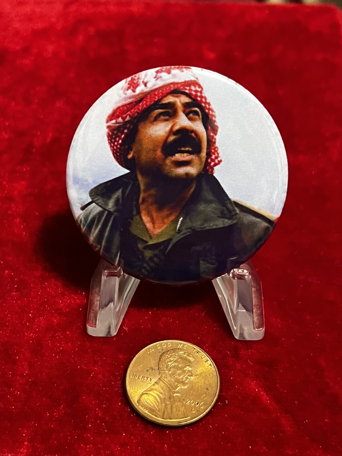 Iraq- Iraqi Vintage Saddam Hussein Metal Pin 1990\'s. Iraq- Iraqi Vintage Saddam Hussein Metal Pin 1990\'s.