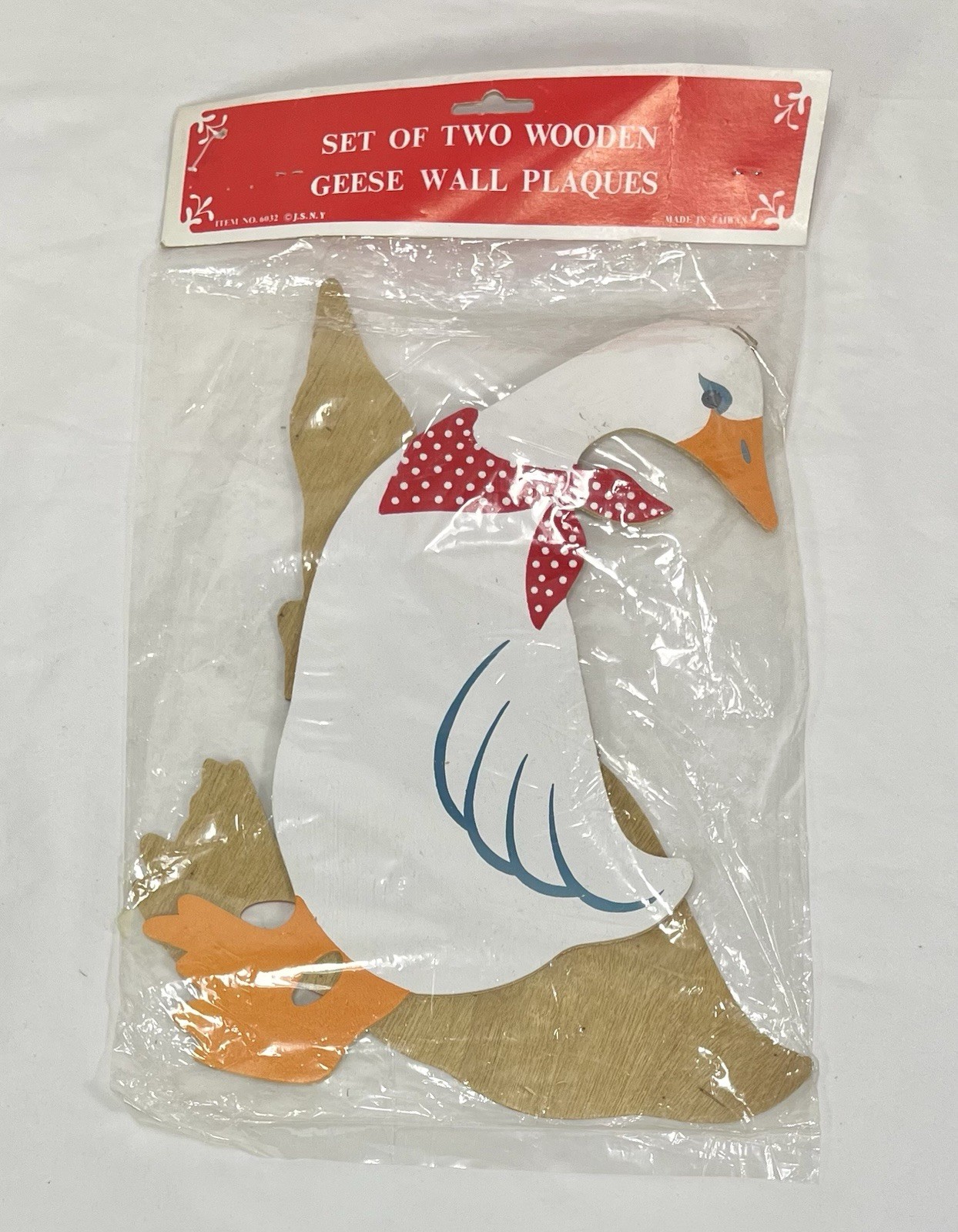 Vintage Wooden Geese Wall Plaques Set of 2 Farmhouse Country Decor NIP