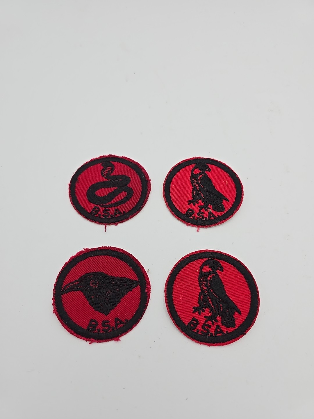 BSA 1935 - 1955 BSA PATROL MEDALLIONS Lot 4 New Cobra, Raven, Hawks Vintage Rare