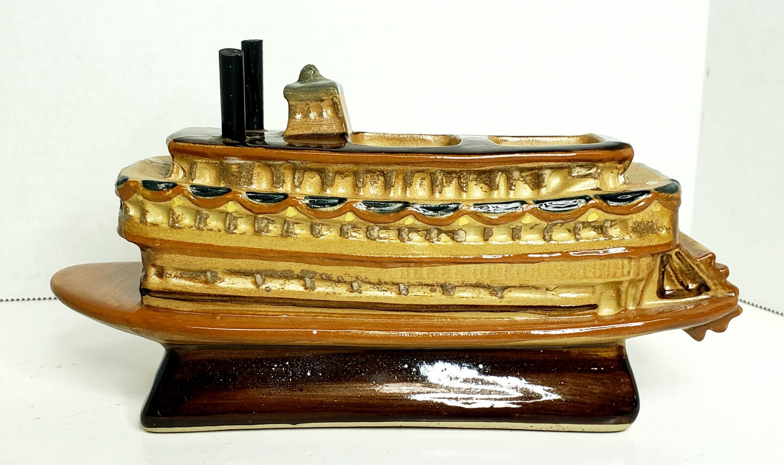 Vintage Louisville Stoneware Belle Of Louisville Ceramic Steamboat 8x2x4