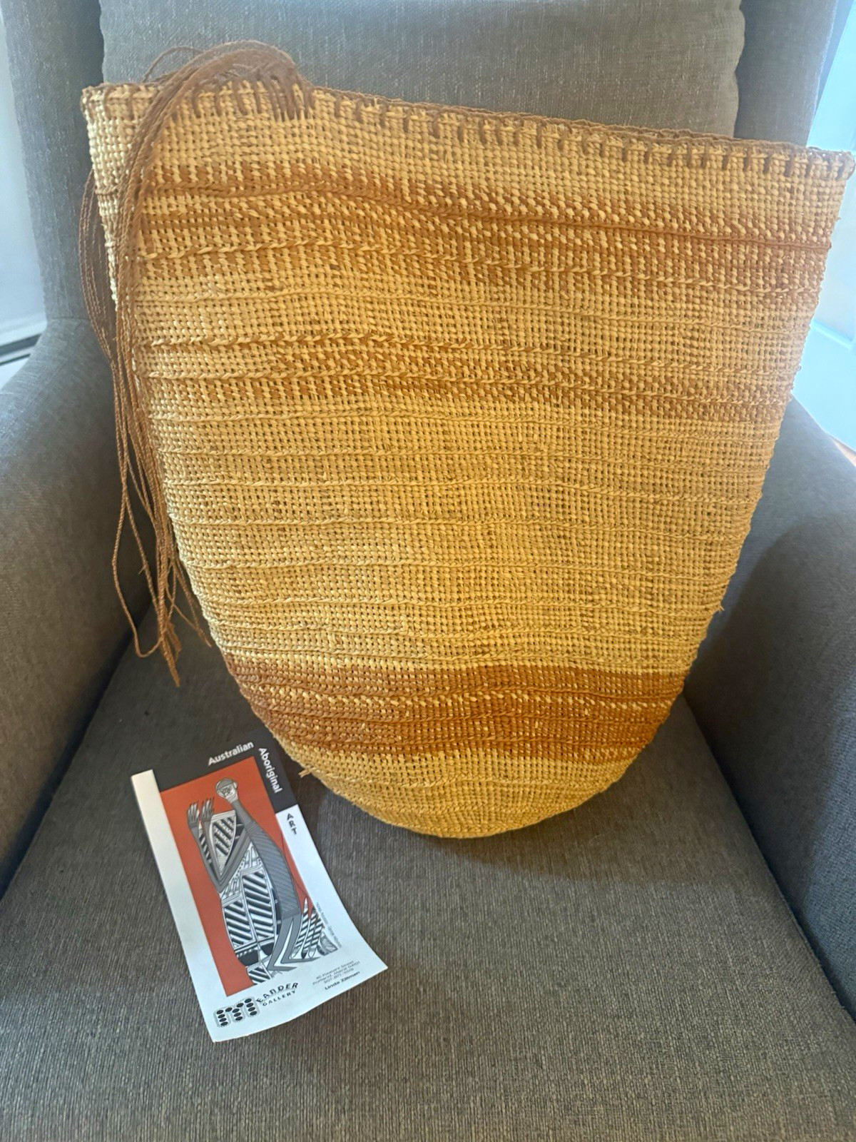 Aboriginal fully/shellfish bag Australian Artist pamphlet handwoven vintage 1960 Aboriginal fully/shellfish bag Australian Artist pamphlet handwoven vintage 1960