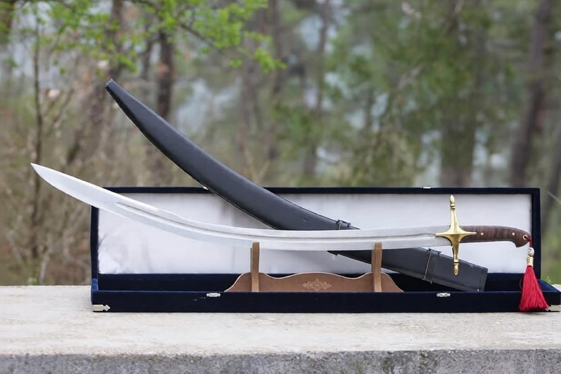 Handmade 17th Century Turkish Kilij Sword Ottoman Curved Blade Collectible 38\ Handmade 17th Century Turkish Kilij Sword Ottoman Curved Blade Collectible 38\