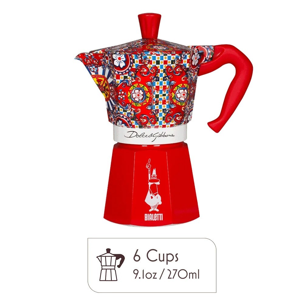 BIALETTI Dolce & Gabbana Moka Pot Italian Espresso 6 CUPS 0005329.NEW IN BOX