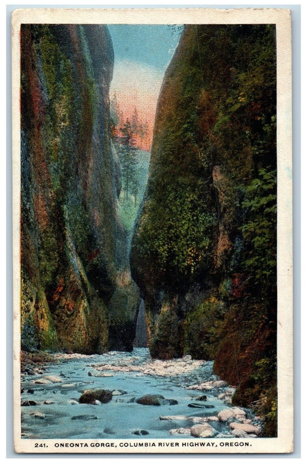 Oneonta Oregon OR Postcard Oneonta Gorge Columbia River Highway 1924 Antique