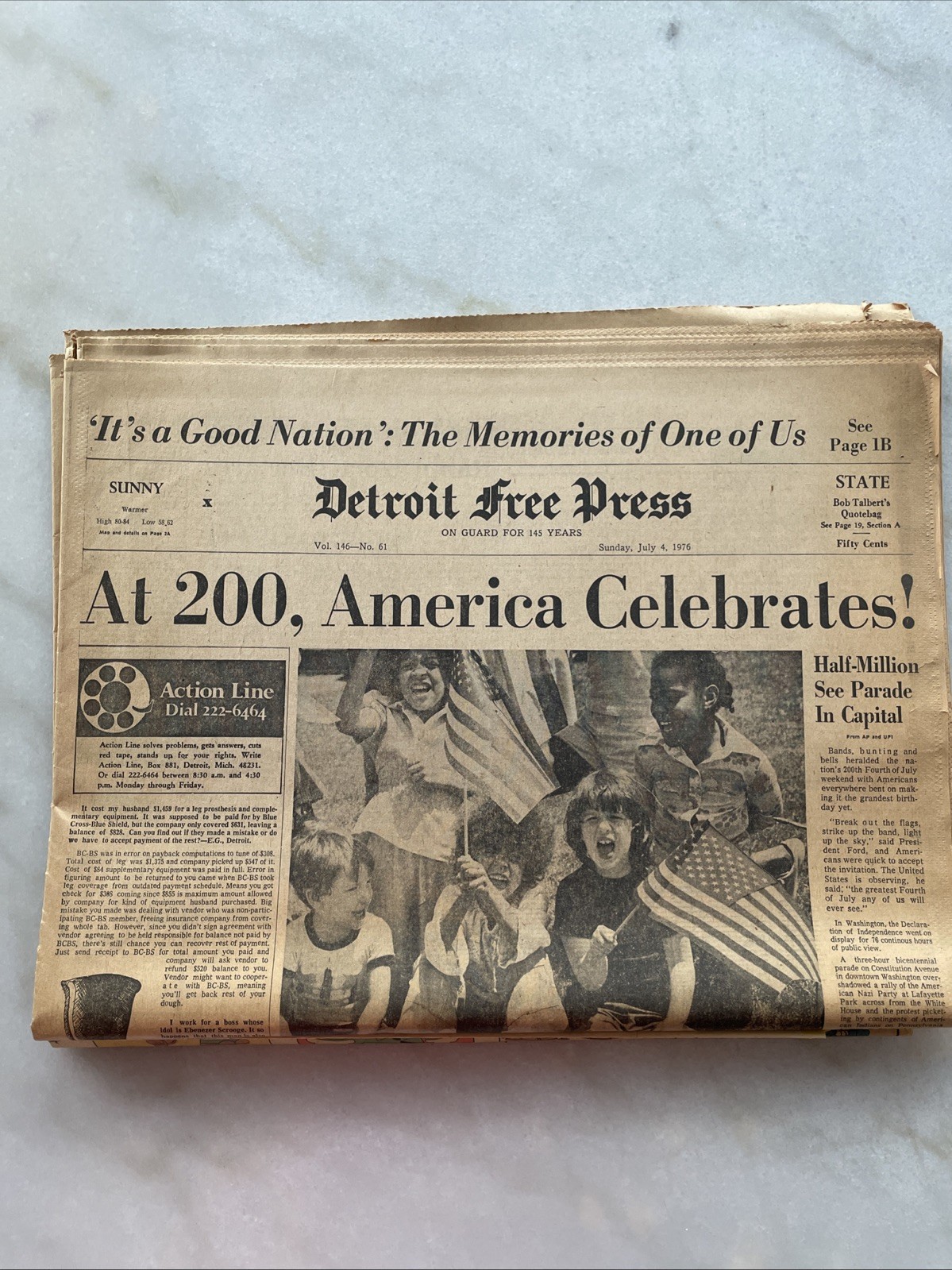 Detroit Free Press Sunday July 4, 1976