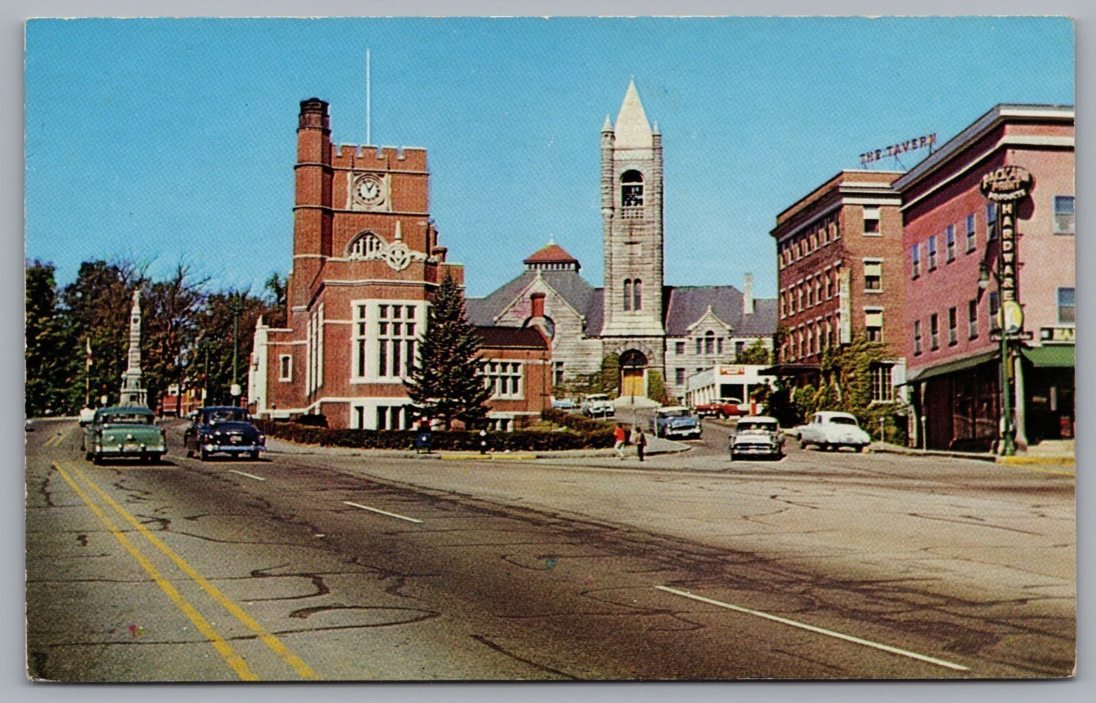 Nashua City Business Area, Street View, Cars. New Hampshire. Postcard TS-65a