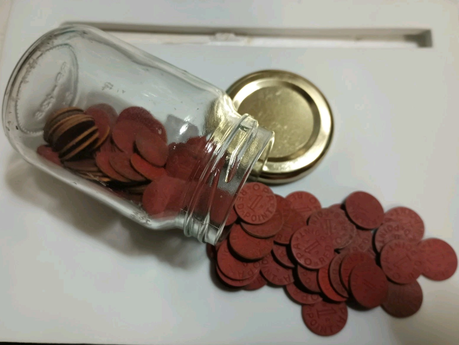 Red Point WW2 Ration Coin Tokens, US Office of Price Administration. Very Nice.