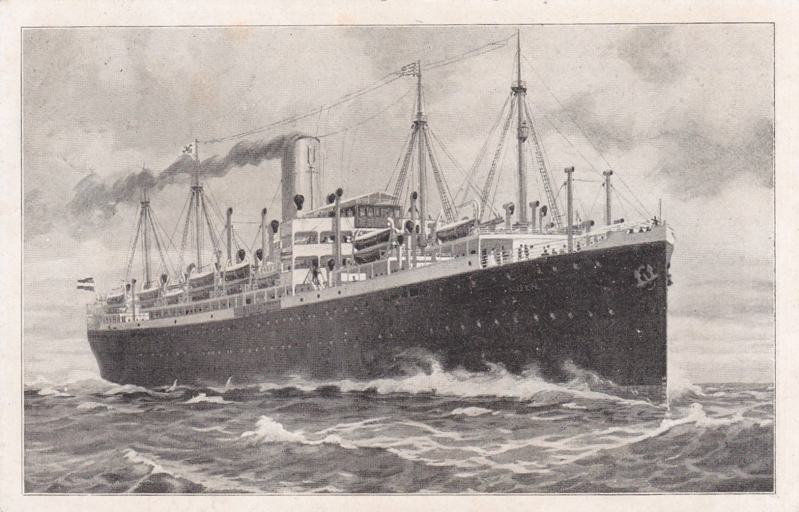 1926 Postcard German Reich Bremen North German Lloyd Steamer Panorama Stamp