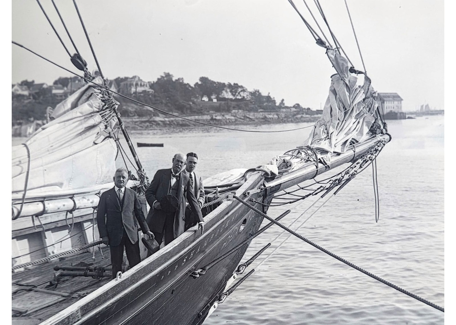 1923 Sir Thomas Lipton Honey Fitz Fitzgerald Shamrock Yacht Glass Negative OOAK