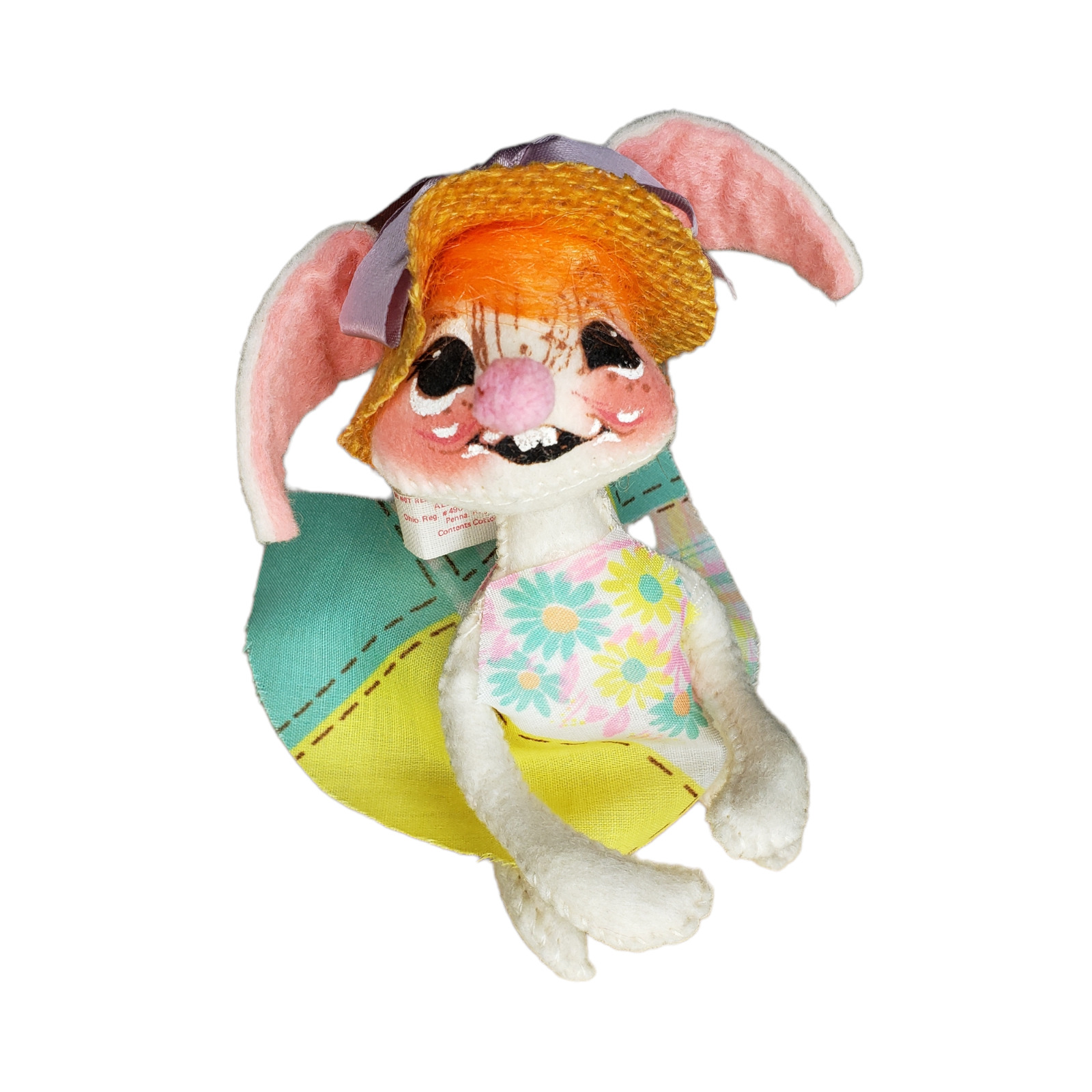 Annalee Mobilitee Country Girl Rabbit 1971 Bendable Bunny Vintage Easter