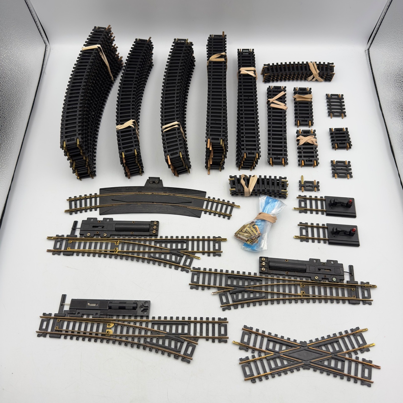 Atlas Bachmann HO Scale Brass Train Track Lot Curves Switches Crossing 50+ Pc