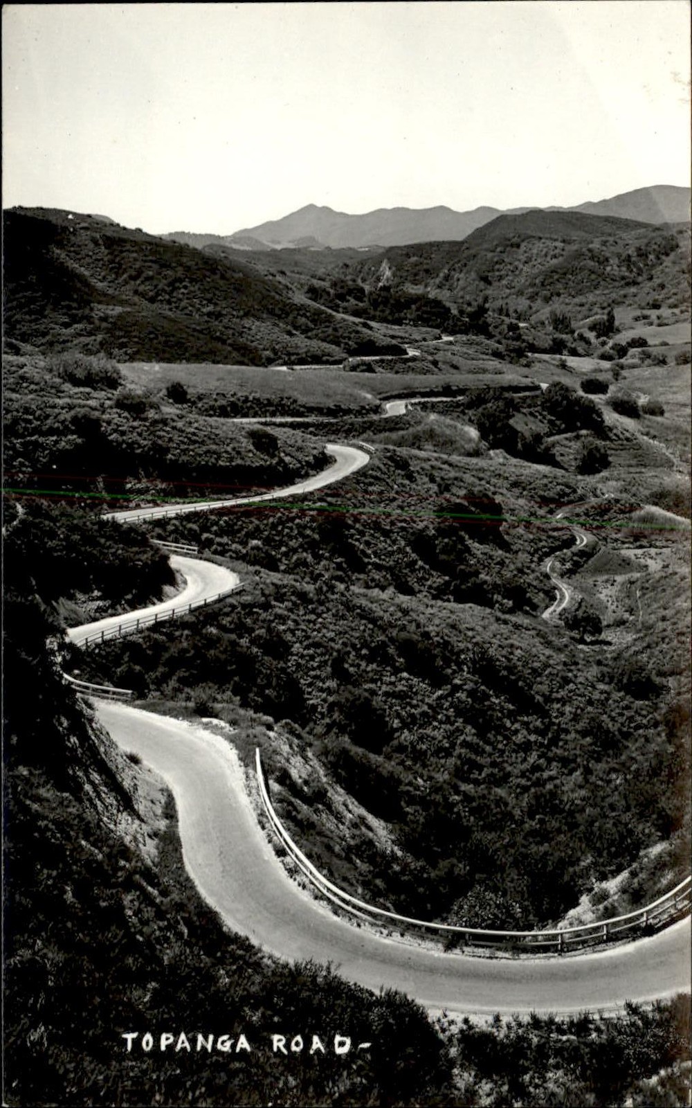 CA Winding Road Topanga Road c1930s-40s Real Photo Vintage Postcard bhn CA Winding Road Topanga Road c1930s-40s Real Photo Vintage Postcard bhn