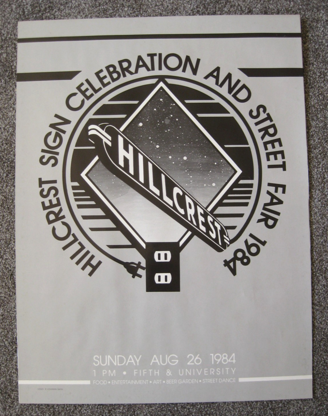 Vtg 1984 Hillcrest Sign Celebration & Street Fair Poster San Diego Gay Community