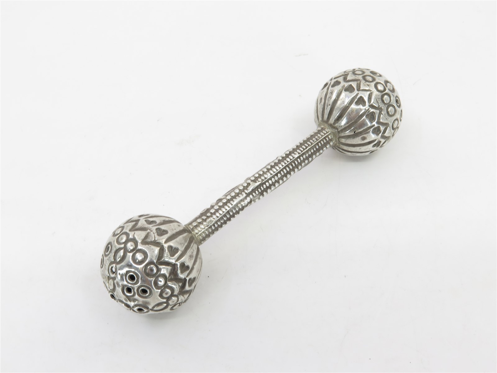 Vintage Omani Bedouin Silver Baby Rattle 4.5\