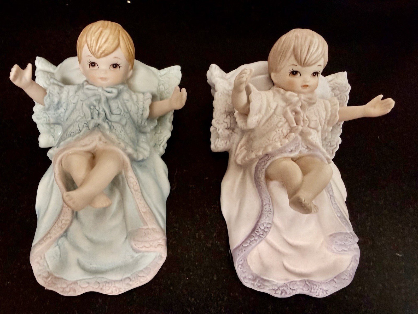 Vintage 1991 Lefton Christopher Collection Baby Figurines 07982 07983 Pair