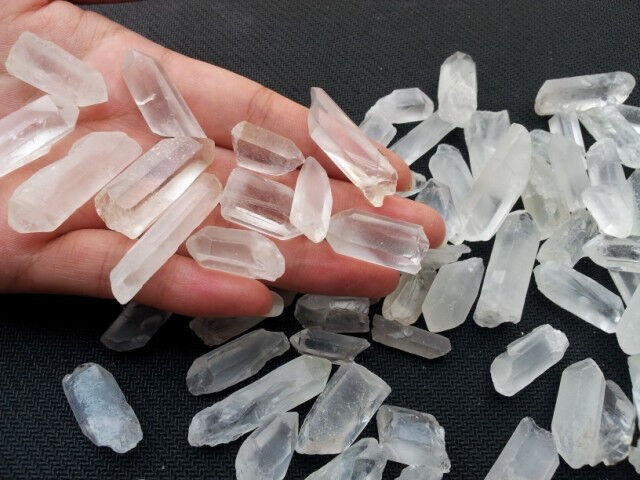 50g Lot Tibet Natural Clear Quartz Crystal Points Terminated Wand Specimen.