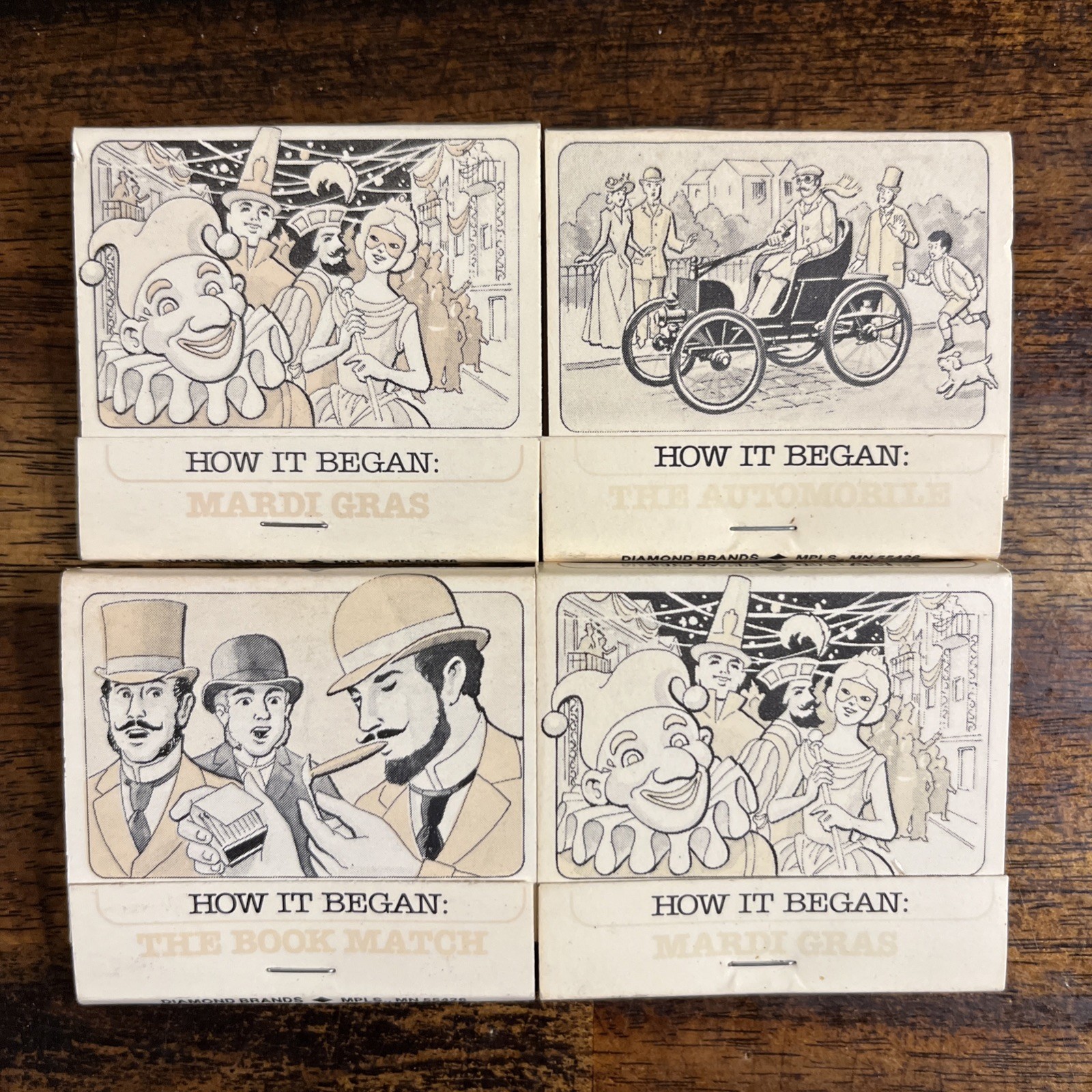 Vintage How it Began Matchbooks Set Of 4 New Unused