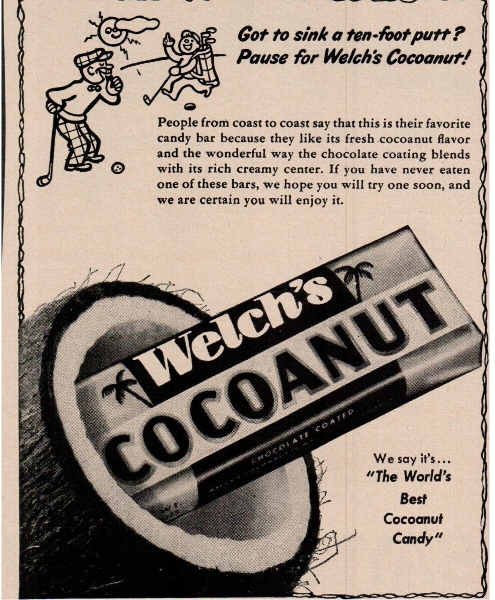 1940\'s Welch\'s Cocoanut Candy Bar \