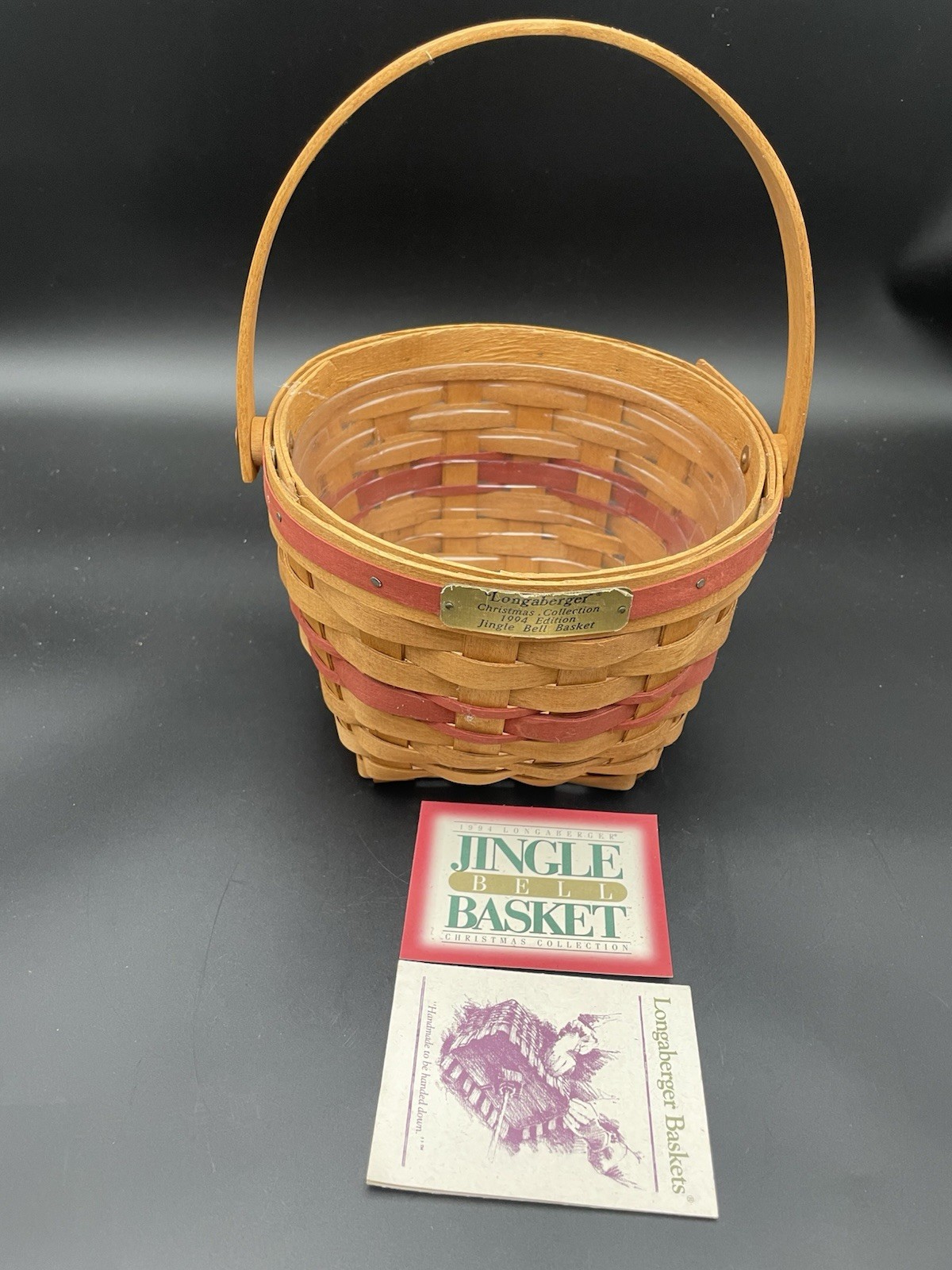 Longaberger 1994 Christmas Collection Jingle Bell Basket & Protector
