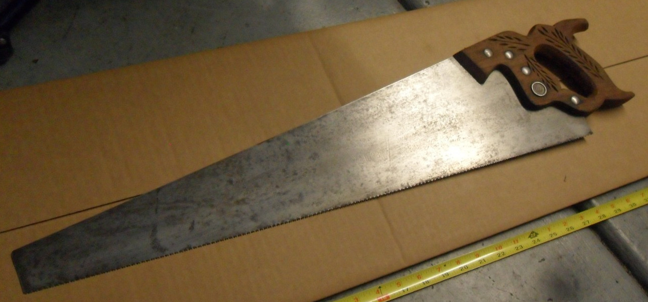 Vintage Disston Wood Handsaw D-23 26\