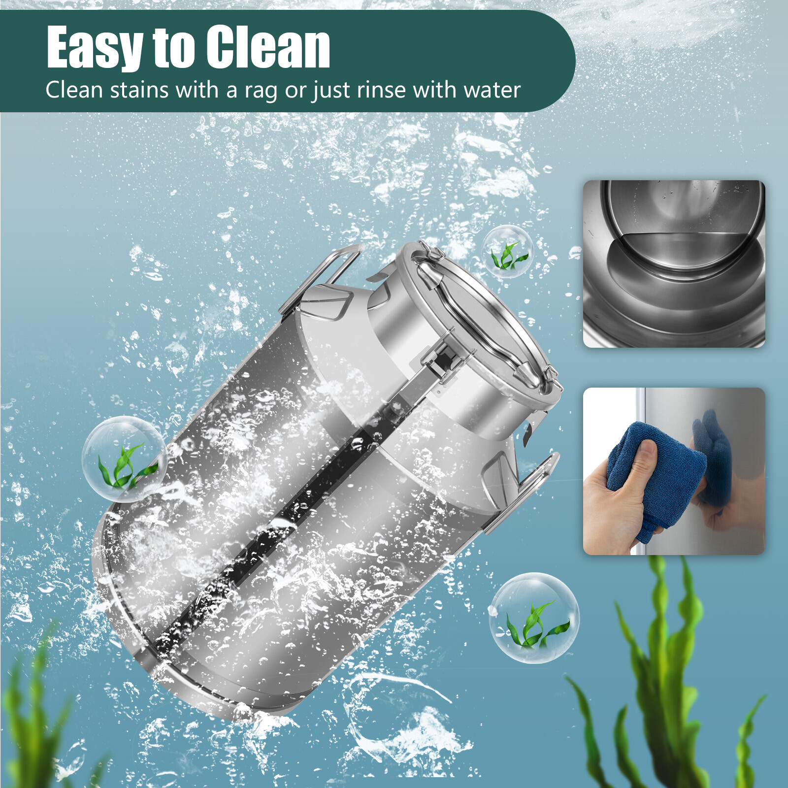 60L Stainless Steel Milk Barrel Fermenter Home Brew Wine Beer Storage Rice Tank