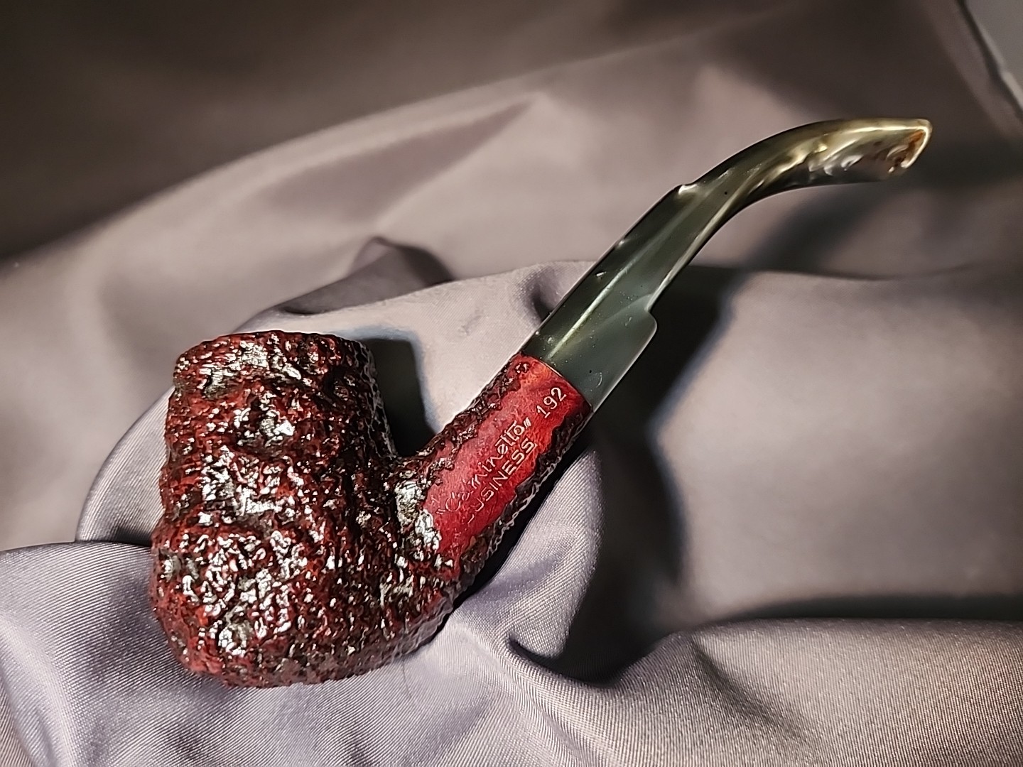 Vintage CAMINETTO Business 192 RUSTICATED BENT BILLIARD Italy Grey Lucite Stem
