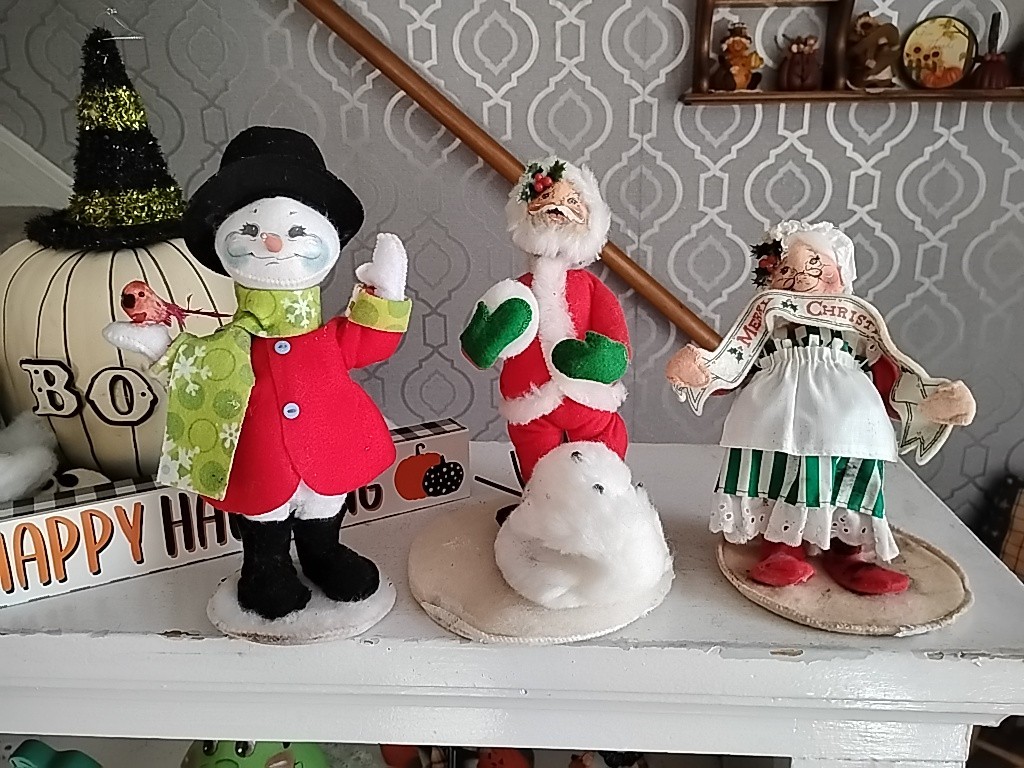 Winter & Christmas Annalee Doll Bundle of 3 Vintage 